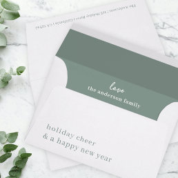 Holiday Cheer | Grayish Green Elegant Christmas Envelope