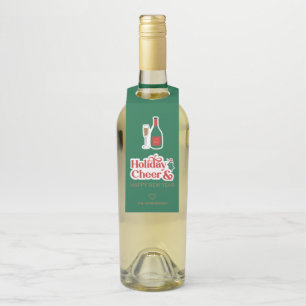 Holiday Cheer & Happy New Year Bottle Hanger Tag