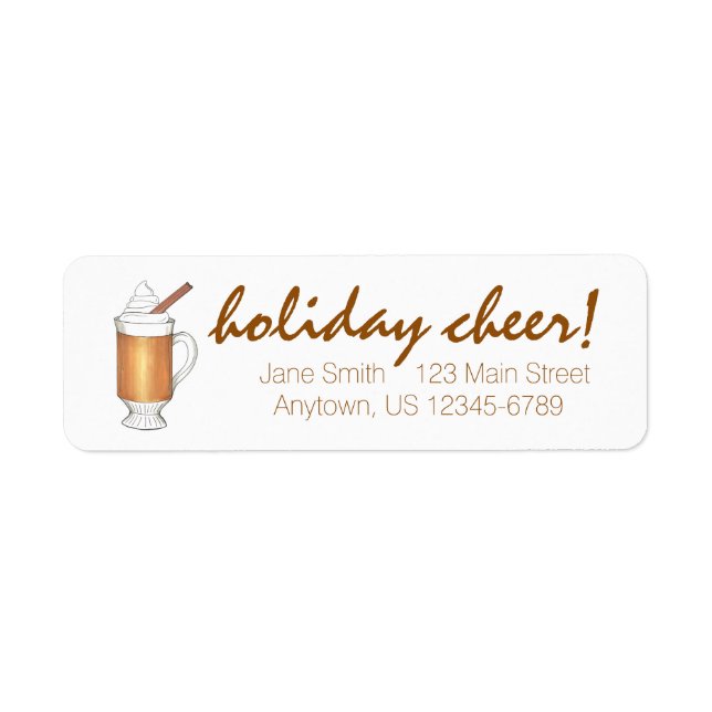 Holiday Cheer Hot Buttered Rum Xmas Winter Drinks Label (Front)