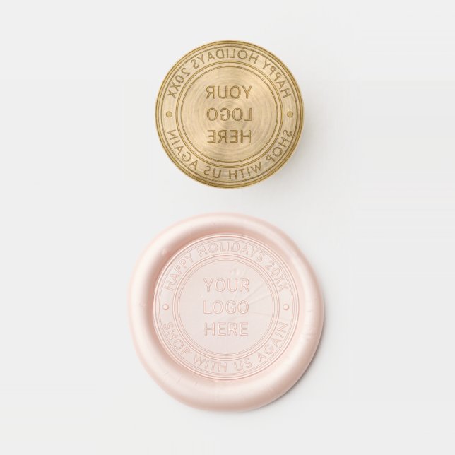 Holiday Cheer Logo Round Wax Seal Stamp (Stamped)