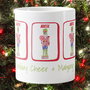 Holiday Cheer & Mahjong  / Preppy Nutcracker Tiles Giant Coffee Mug
