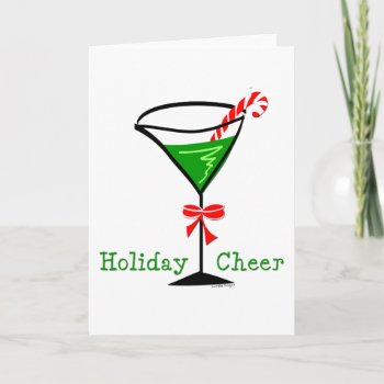 Holiday Cheer Martini Holiday Cards by christmasgiftshop at Zazzle