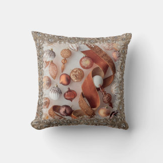 Holiday Cheer Orange Throw Pillow