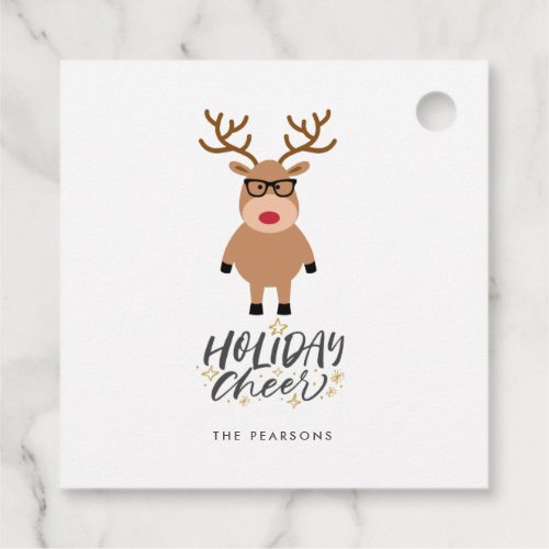 Holiday Cheer Photo Reindeer Christmas Gift Favor Tags