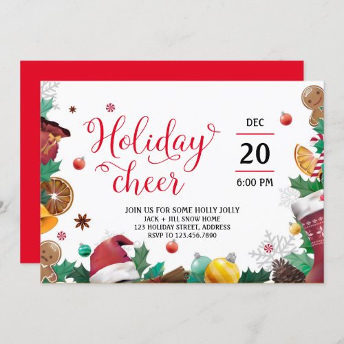 Holiday Cheer Script  Christmas Goodies Invitation