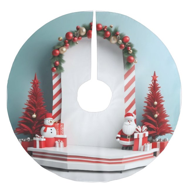 Holiday Cheer Stage Brushed Polyester Tree Skirt (Front)