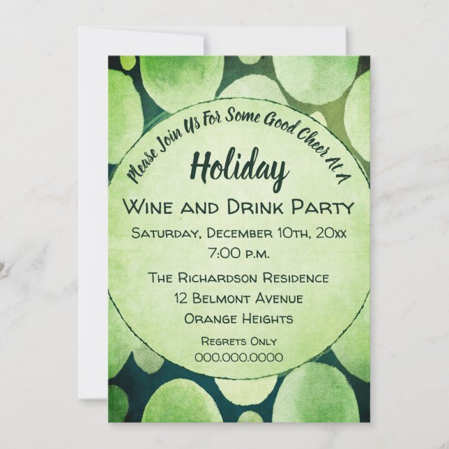 Holiday Cheer Wine and Drink Party Invitation (Front)