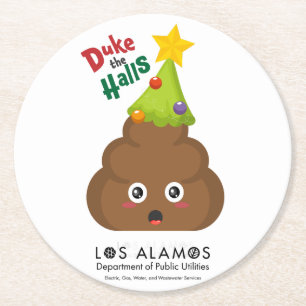 Holiday Cheer with Duke Round Paper Coaster