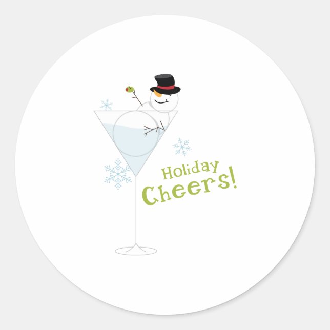Holiday Cheers Classic Round Sticker (Front)