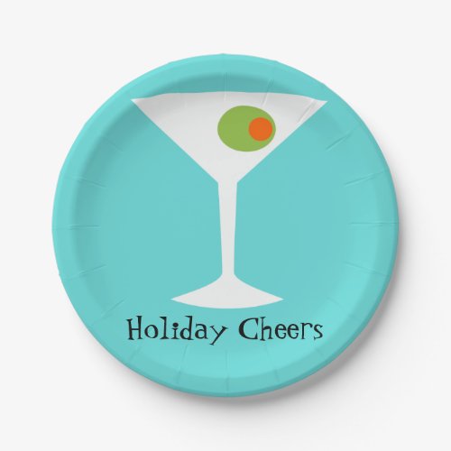 Holiday Cheers Martini Paper Plates