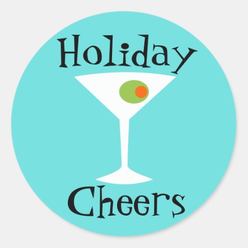Holiday Cheers Martini Stickers