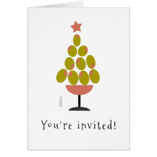 Holiday 'CHEERS!' Olive Tree design