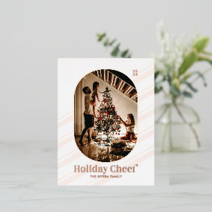 Holiday Cheers Photo Christmas Rose gold Foil Card