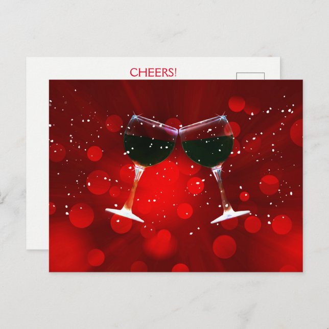 Holiday Cheers Red Wine  Postcard (Front/Back)