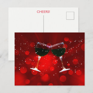 Holiday Cheers Red Wine  Postcard