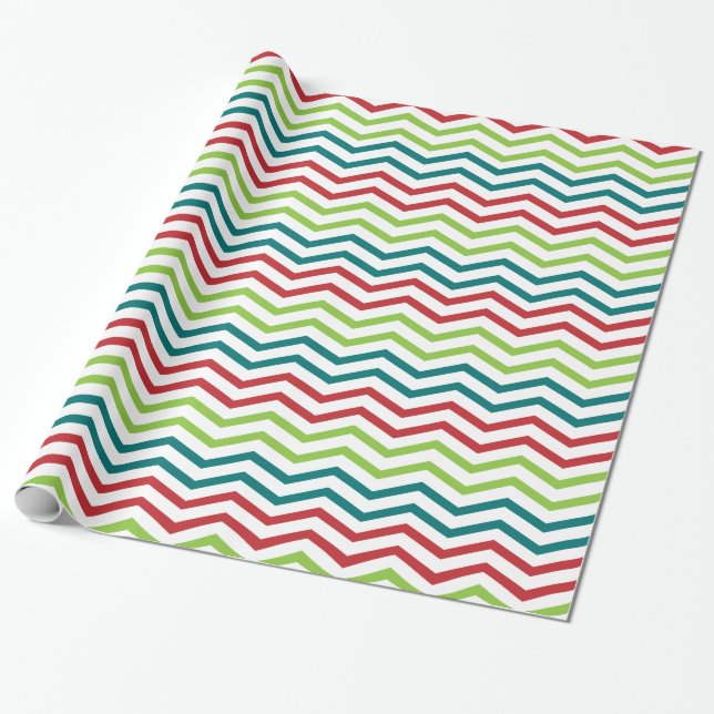 Holiday Chevron Wrapping paper (Unrolled)