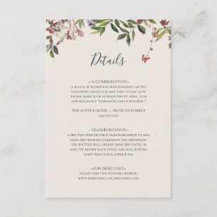 Holiday Chic Botanical Champagne Details Enclosu Enclosure Card