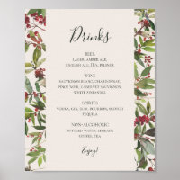 Holiday Chic Botanical | Champagne Drinks Menu