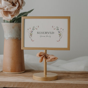 Holiday Chic Botanical Champagne Reserved Sign