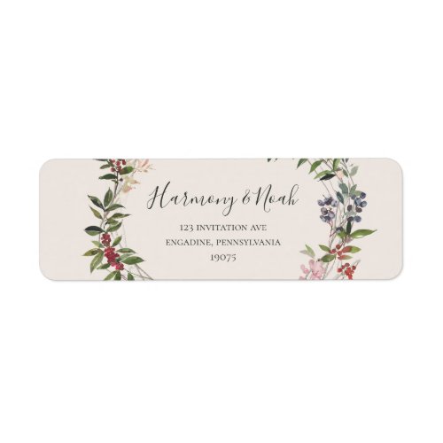 Holiday Chic Botanical  Champagne Return Address Label