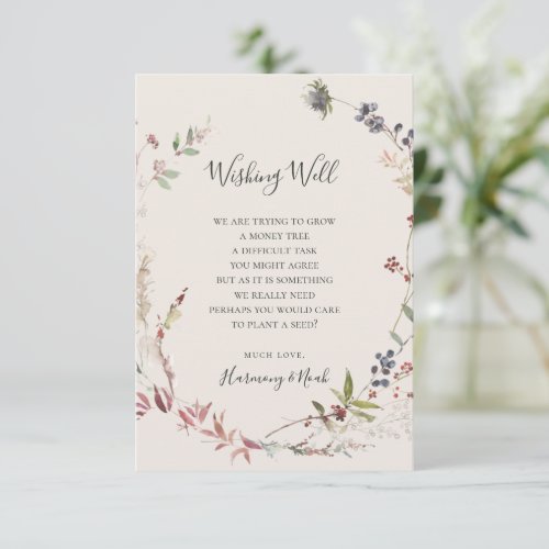Holiday Chic Botanical Champagne Wishing Well Card
