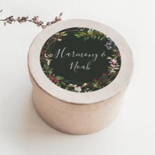 Holiday Chic Botanical Dark Green Envelope Seals