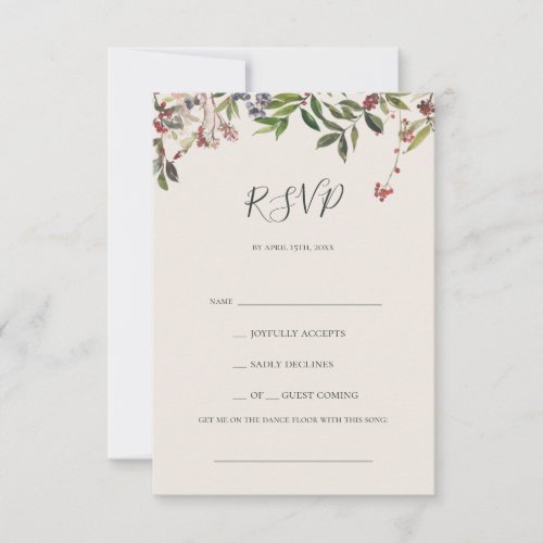 Holiday Chic Botanical  White Song Request RSVP C