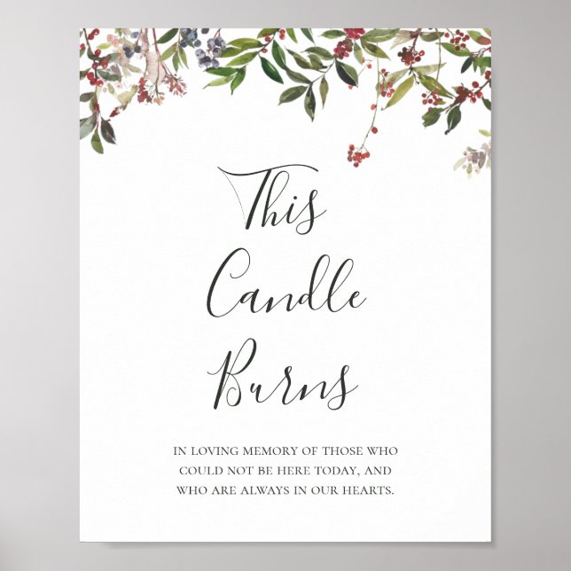 Holiday Chic Botanical | White This Candle Burns Poster (Front)