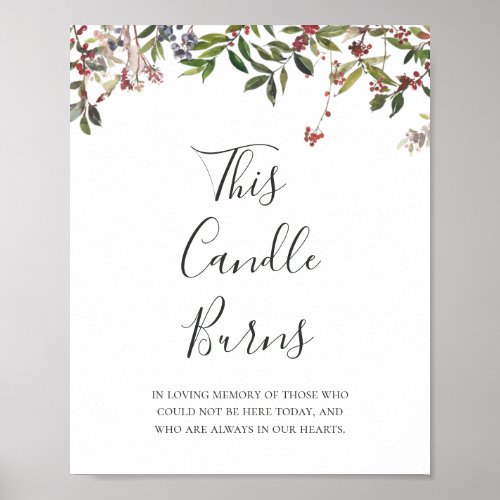 Holiday Chic Botanical  White This Candle Burns Poster