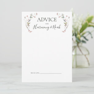 Holiday Chic Botanical White Wedding Advice Card