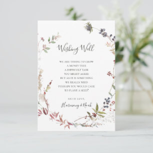 Holiday Chic Botanical White Wishing Well Card