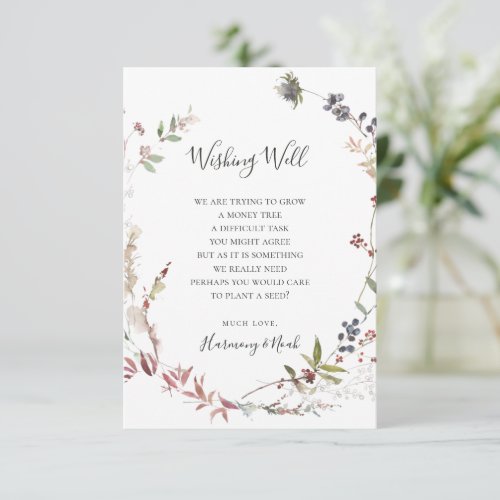 Holiday Chic Botanical  White Wishing Well Card