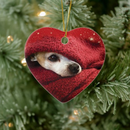 Holiday Chihuahua  Ceramic Ornament