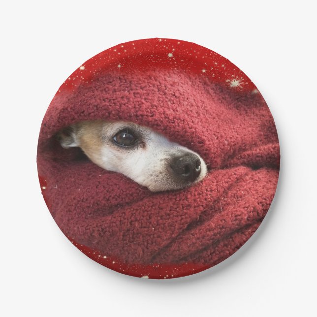 Holiday Chihuahua Paper Plates (Front)