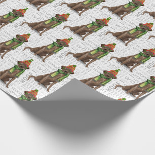 Holiday Chocolate Lab Dog Lover and Woof Wrapping Paper