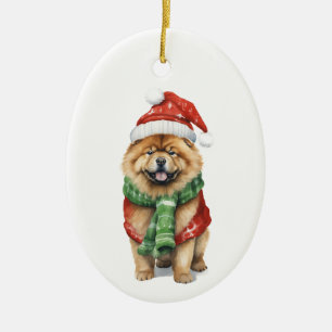 Holiday Chow Ornament – Festive Dog Lover Xmas