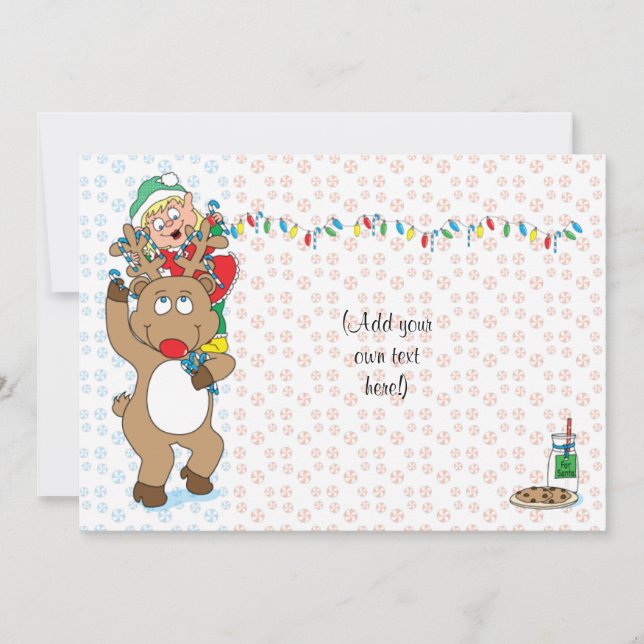 Holiday Christmas 7" x 5" Party Invitation/flat Invitation (Front)