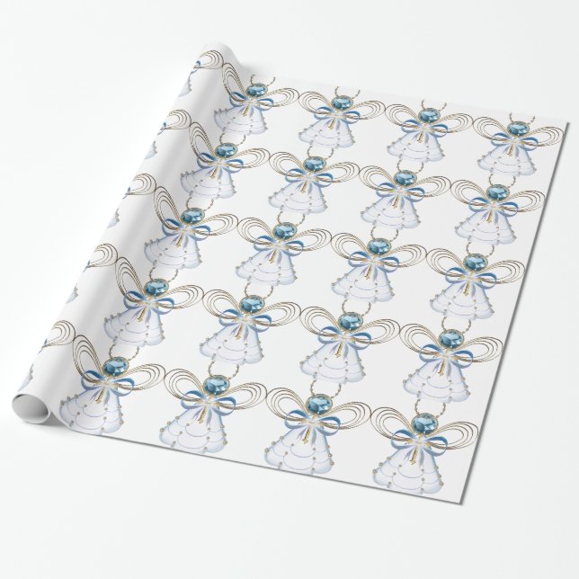Holiday Christmas Angel of Faith Wrapping Paper (Unrolled)