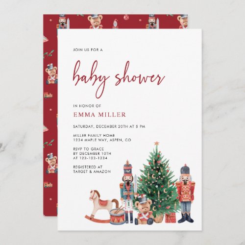 Holiday Christmas Baby Shower Invitation