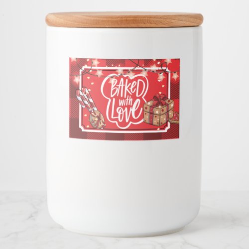 Holiday Christmas Baked with Love Food Label