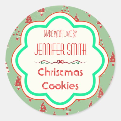 Holiday Christmas Bakery Baked Cookie Classic Round Sticker