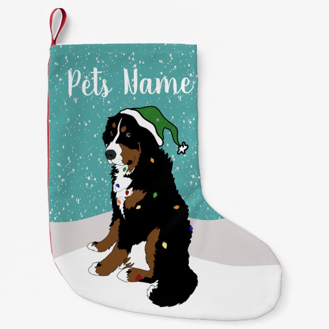 Holiday Christmas Bernese Mountain Dog Small Chris Small Christmas Stocking (Front)