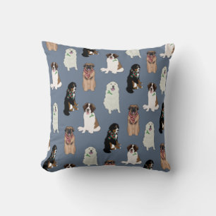 Holiday Christmas Big Dog Throw Pillow