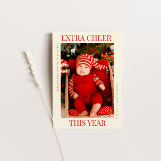 Holiday Christmas Birth Announcement Card