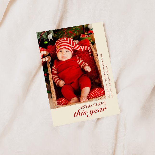 Holiday Christmas Birth Announcement Card (Creator Uploaded)