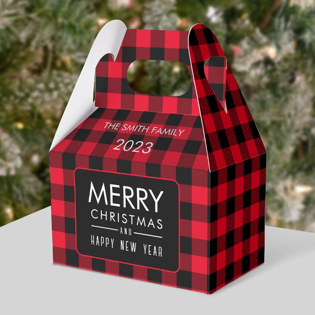 Holiday/Christmas Buffalo Plaid Gift/Favor Box (Creator Uploaded)