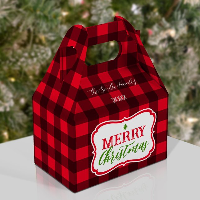 Holiday/Christmas Buffalo Plaid Gift/Favor Box (Creator Uploaded)