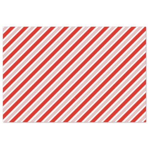 Holiday Christmas candy cane red festive stripes Tissue Paper