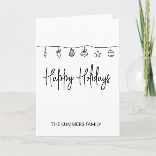 Holiday Christmas Card Minimalistic Doodle Simple