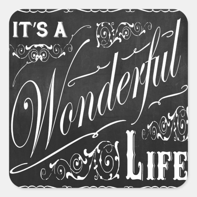 holiday Christmas chalkboard art Square Sticker (Front)